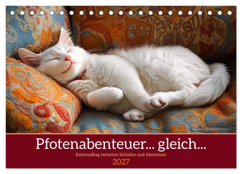 Pfotenabenteuer gleich (Tischkalender 2027 DIN A5 quer) CALVENDO Monatskalender