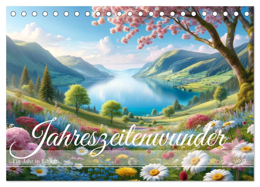 Jahreszeitenwunder: Ein Jahr in Bildern (Tischkalender 2027 DIN A5 quer) CALVENDO Monatskalender