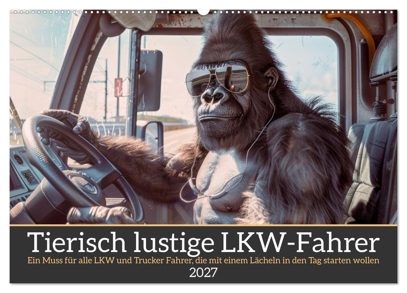 Tierisch lustige LKW-Fahrer (Wandkalender 2027 DIN A2 quer) CALVENDO Monatskalender