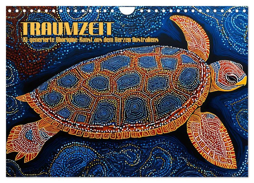 Traumzeit - KI-generierte Aborigine-Kunst aus dem Herzen Australiens (Wandkalender 2027 DIN A4 quer) CALVENDO Monatskalender