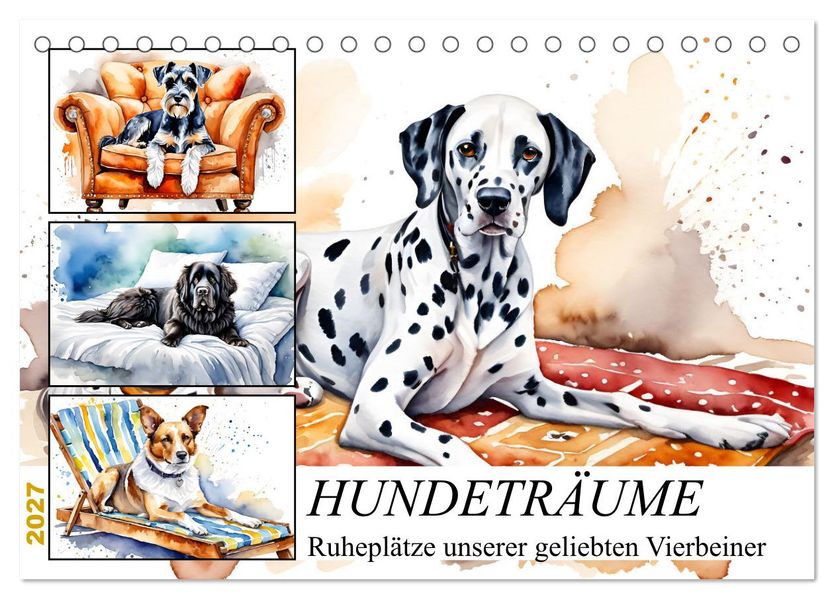 Hundeträume (Tischkalender 2027 DIN A5 quer) CALVENDO Monatskalender