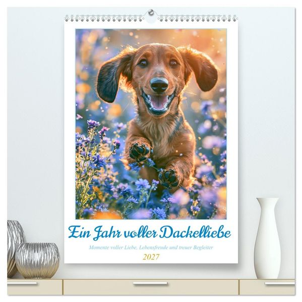 Ein Jahr voller Dackelliebe (hochwertiger Premium Wandkalender 2027 DIN A2 hoch) Kunstdruck in Hochglanz