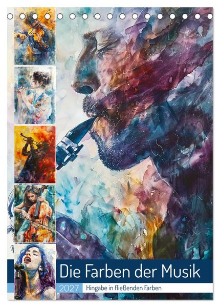 Die Farben der Musik (Tischkalender 2027 DIN A5 hoch) CALVENDO Monatskalender