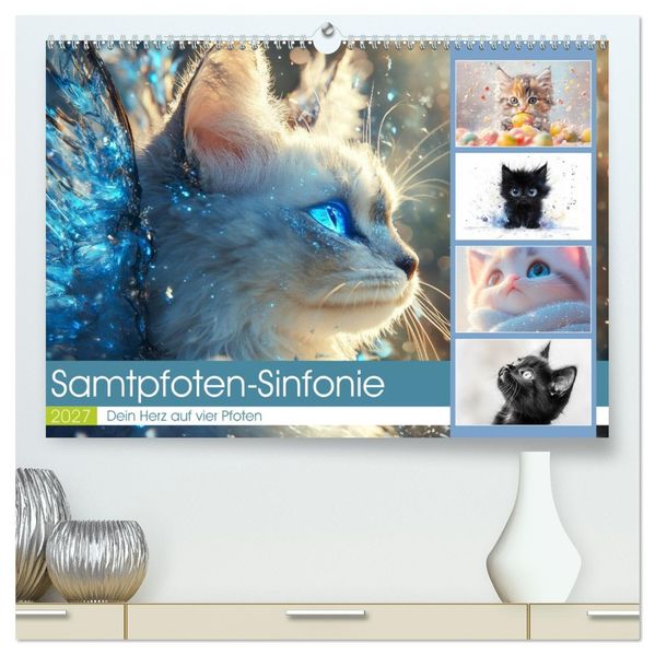 Samtpfoten-Sinfonie (hochwertiger Premium Wandkalender 2027 DIN A2 quer) Kunstdruck in Hochglanz
