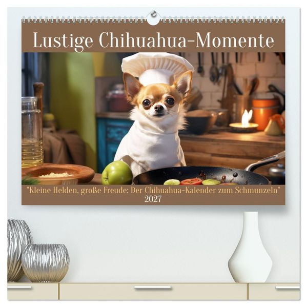 Lustige Chihuahua-Momente (hochwertiger Premium Wandkalender 2027 DIN A2 quer) Kunstdruck in Hochglanz