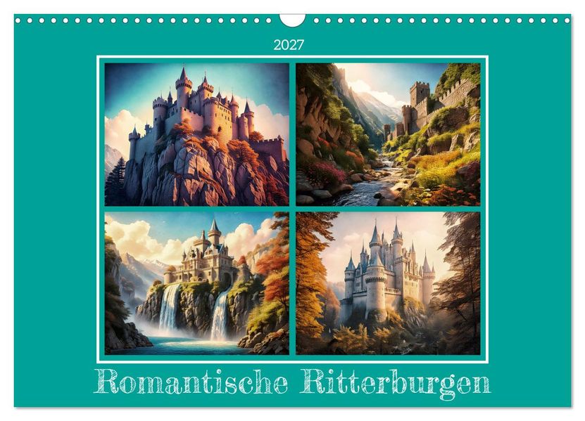 Romantische Ritterburgen (Wandkalender 2027 DIN A3 quer) CALVENDO Monatskalender