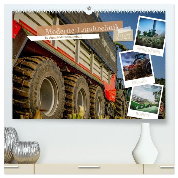 Moderne Landtechnik (hochwertiger Premium Wandkalender 2027 DIN A2 quer) Kunstdruck in Hochglanz