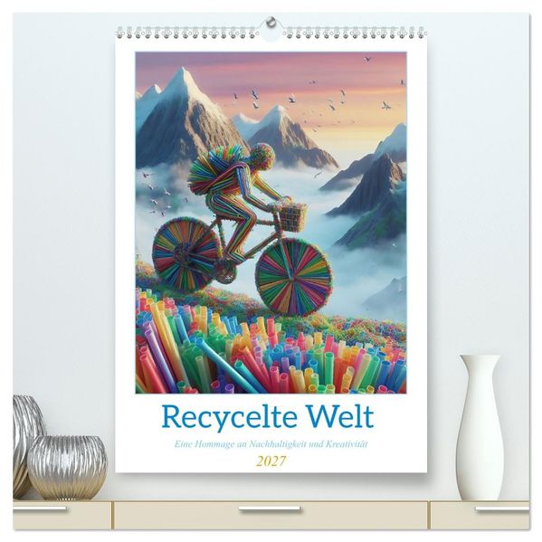 Recycelte Welt - Eine Hommage an Nachhaltigkeit und Kreativität (hochwertiger Premium Wandkalender 2027 DIN A2 hoch) Kunstdruck in Hochglanz