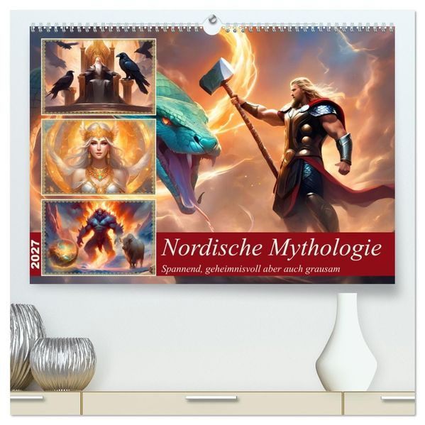 Nordische Mythen (hochwertiger Premium Wandkalender 2027 DIN A2 quer) Kunstdruck in Hochglanz