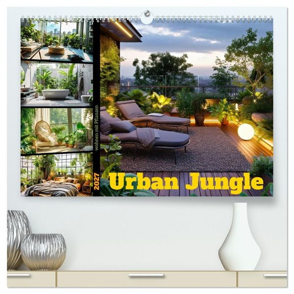 Urban Jungle - wohnen mit Pflanzen (hochwertiger Premium Wandkalender 2027 DIN A2 quer) Kunstdruck in Hochglanz