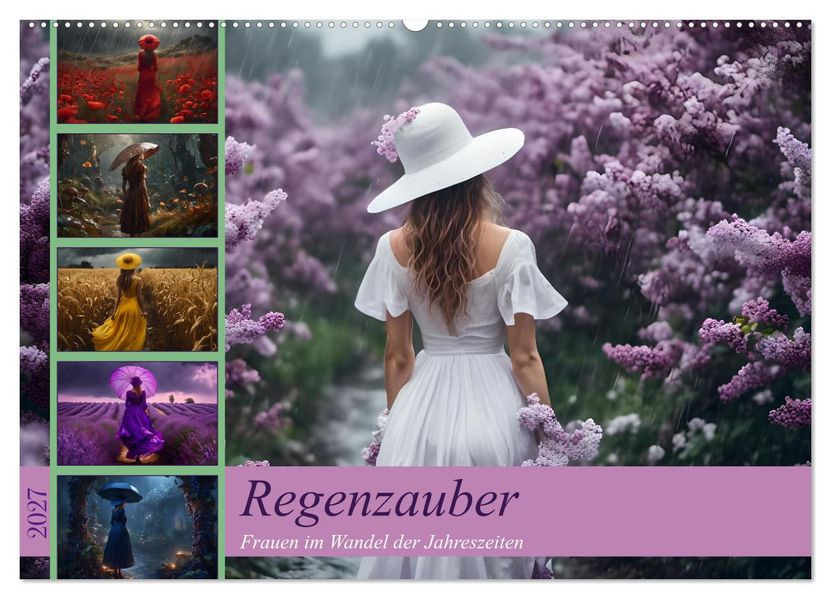 Regenzauber - Frauen im Wandel der Jahreszeiten (Wandkalender 2027 DIN A2 quer) CALVENDO Monatskalender