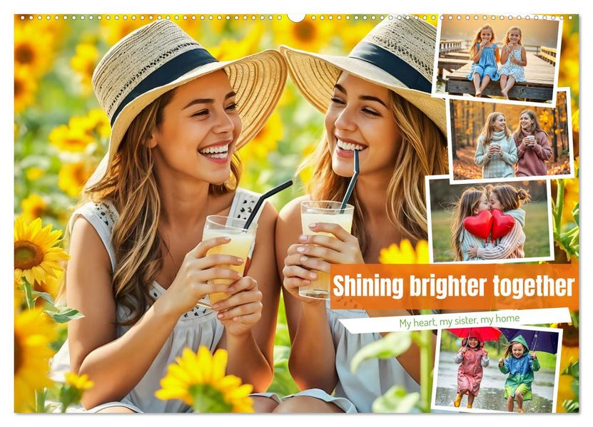 Shining brighter together - My heart my sister my home (Wall Calendar 2027 DIN A2 landscape) CALVENDO 12 Month Wall Calendar