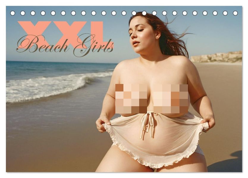 XXL Beach Girls Kalender - Kurvige Frauen am Strand (Tischkalender 2027 DIN A5 quer) CALVENDO Monatskalender