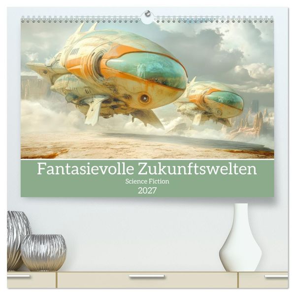 Fantasievolle Zukunftswelten - Science Fiction (hochwertiger Premium Wandkalender 2027 DIN A2 quer) Kunstdruck in Hochglanz