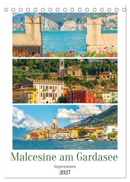 Malcesine am Gardasee - Impressionen (Tischkalender 2027 DIN A5 hoch) CALVENDO Monatskalender