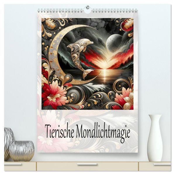 Tierische Mondlichtmagie (hochwertiger Premium Wandkalender 2027 DIN A2 hoch) Kunstdruck in Hochglanz