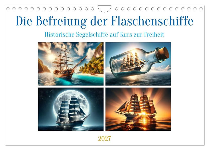 Die Befreiung der Flaschenschiffe - Historische Segelschiffe (Wandkalender 2027 DIN A4 quer) CALVENDO Monatskalender