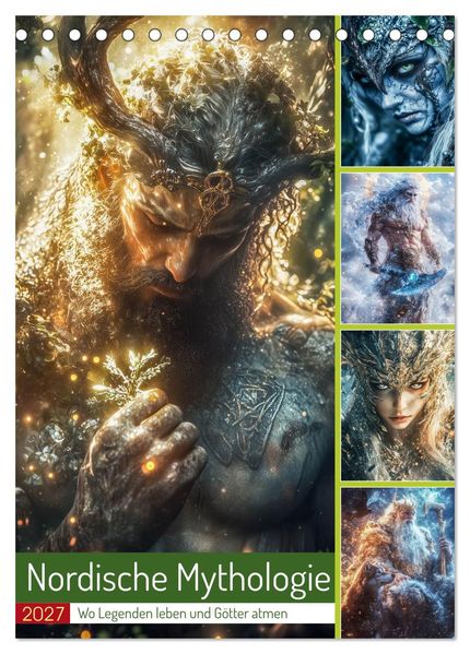 Nordische Mythologie (Tischkalender 2027 DIN A5 hoch) CALVENDO Monatskalender
