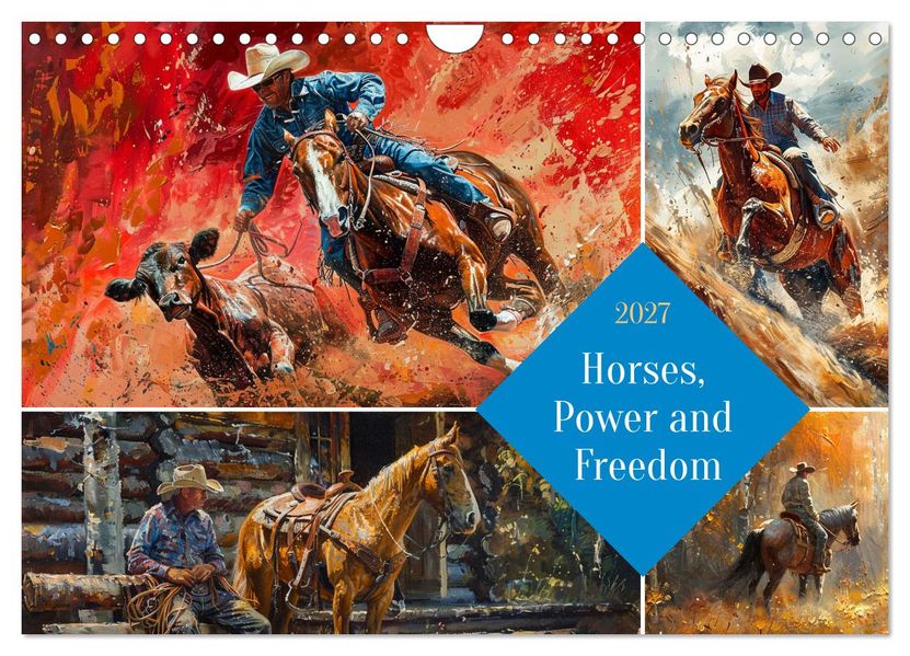 Horses Power and Freedom (Wall Calendar 2027 DIN A4 landscape) CALVENDO 12 Month Wall Calendar