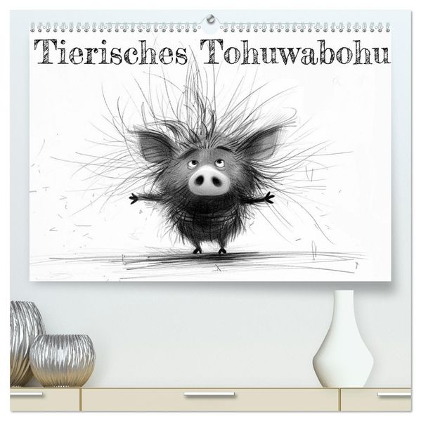 Tierisches Tohuwabohu (hochwertiger Premium Wandkalender 2027 DIN A2 quer) Kunstdruck in Hochglanz