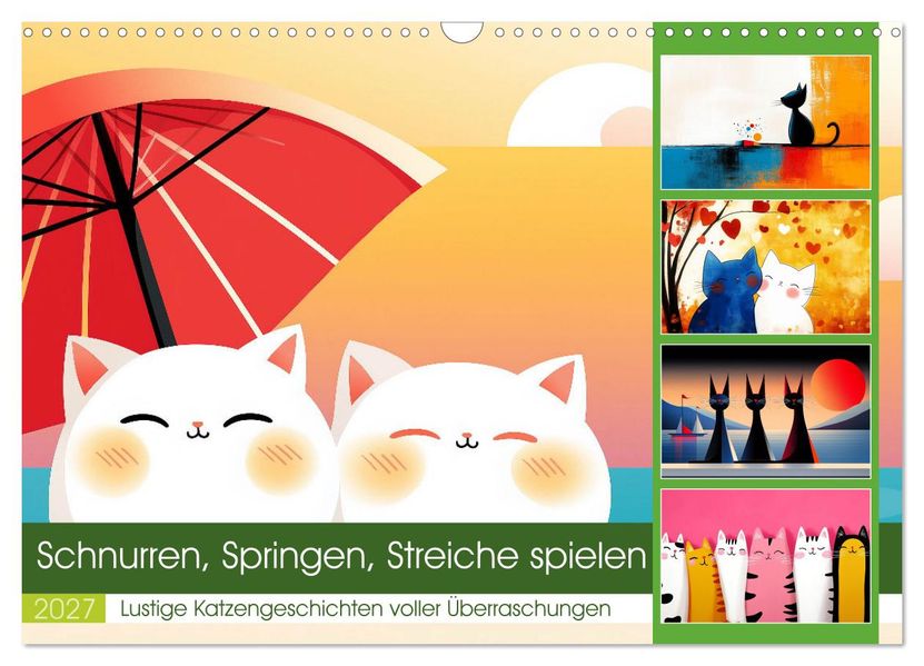 Schnurren Springen Streiche spielen (Wandkalender 2027 DIN A3 quer) CALVENDO Monatskalender