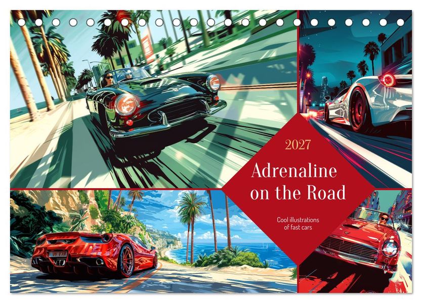 Adrenaline on the Road (Desk Calendar 2027 DIN A5 landscape) CALVENDO 12 Month DeskCalendar