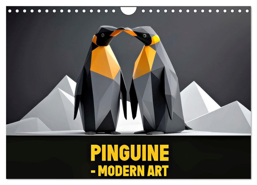 PINGUINE - modern Art (Wandkalender 2027 DIN A4 quer) CALVENDO Monatskalender