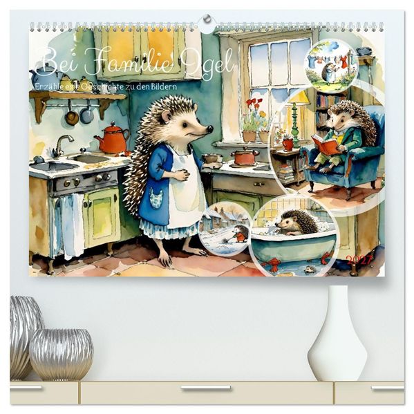 Bei Familie Igel (hochwertiger Premium Wandkalender 2027 DIN A2 quer) Kunstdruck in Hochglanz
