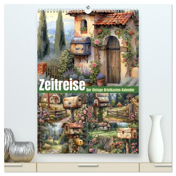 Zeitreise - Der vintage Briekasten Kalender (hochwertiger Premium Wandkalender 2027 DIN A2 hoch) Kunstdruck in Hochglanz