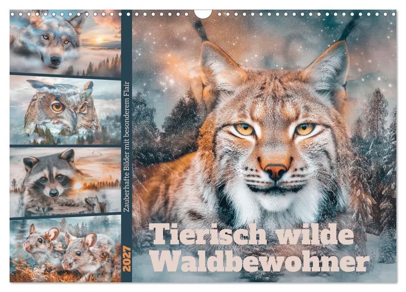 Tierisch wilde Waldbewohner (Wandkalender 2027 DIN A3 quer) CALVENDO Monatskalender