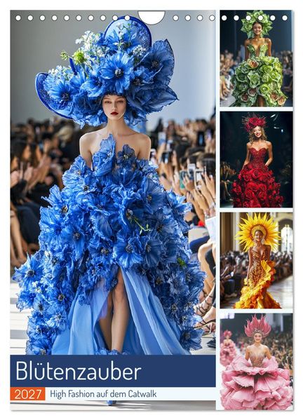 Blütenzauber. High Fashion auf dem Catwalk (Wandkalender 2027 DIN A4 hoch) CALVENDO Monatskalender