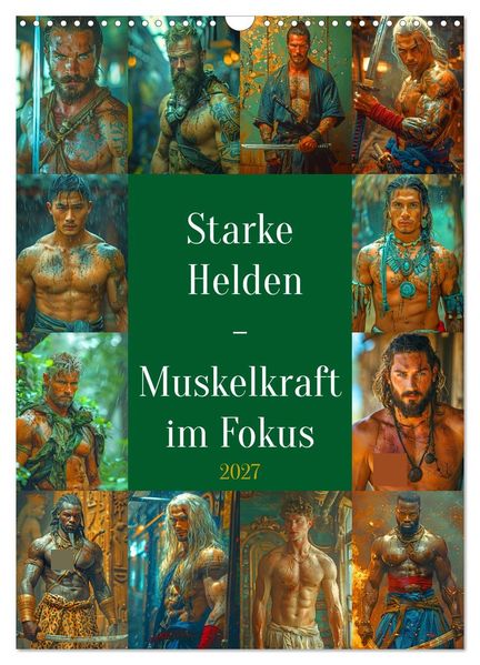 Starke Helden - Muskelkraft im Fokus (Wandkalender 2027 DIN A3 hoch) CALVENDO Monatskalender