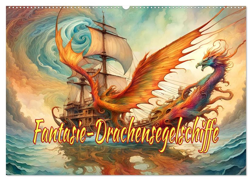 Fantasie-Drachensegelschiffe (Wandkalender 2027 DIN A2 quer) CALVENDO Monatskalender
