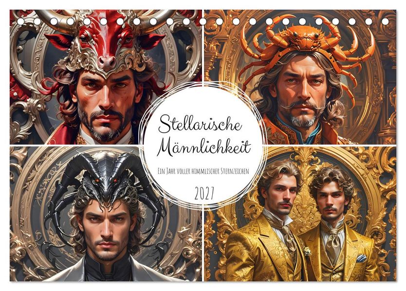 Stellarische Männlichkeit (Tischkalender 2027 DIN A5 quer) CALVENDO Monatskalender