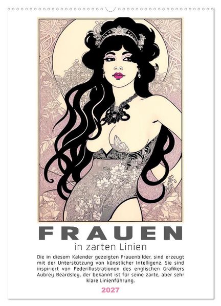 Frauen in zarten Linien (Wandkalender 2027 DIN A2 hoch) CALVENDO Monatskalender