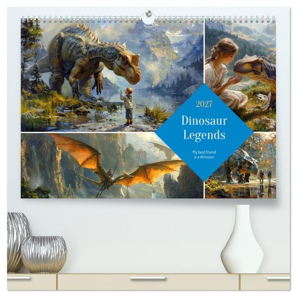 Dinosaur Legends (High Quality Premium Wall Calendar 2027 DIN A2 landscape)CALVENDO 12 Month Wall Calendar