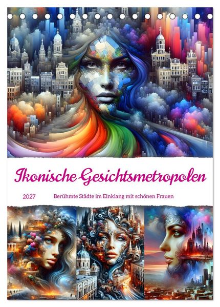 Ikonische Gesichtsmetropolen (Tischkalender 2027 DIN A5 hoch) CALVENDO Monatskalender