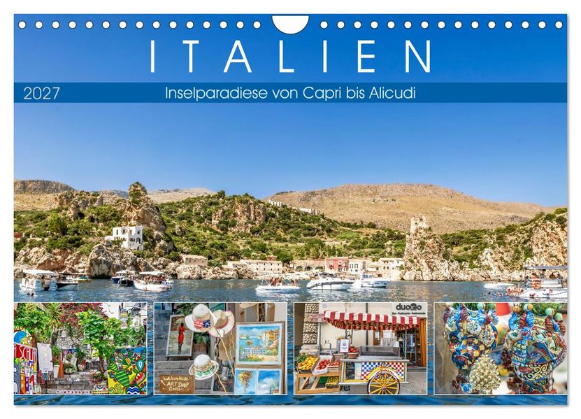 Italien - Inselparadiese von Capri bis Alicudi (Wandkalender 2027 DIN A4 quer) CALVENDO Monatskalender