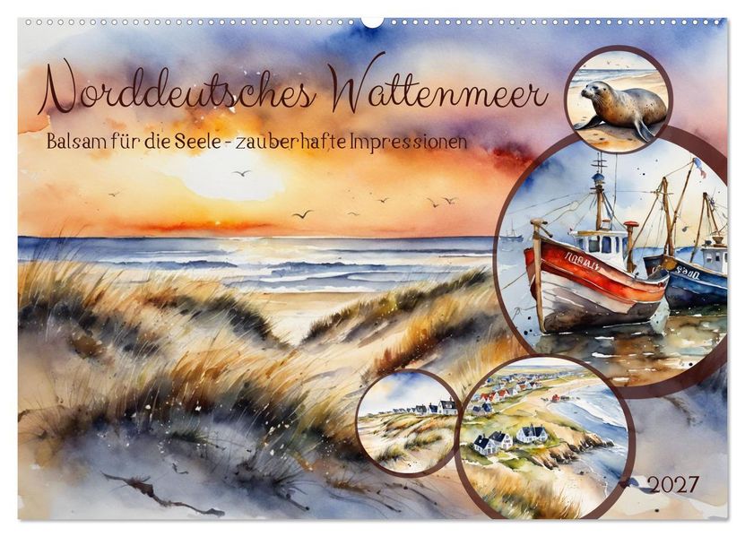 Norddeutsches Wattenmeer (Wandkalender 2027 DIN A2 quer) CALVENDO Monatskalender