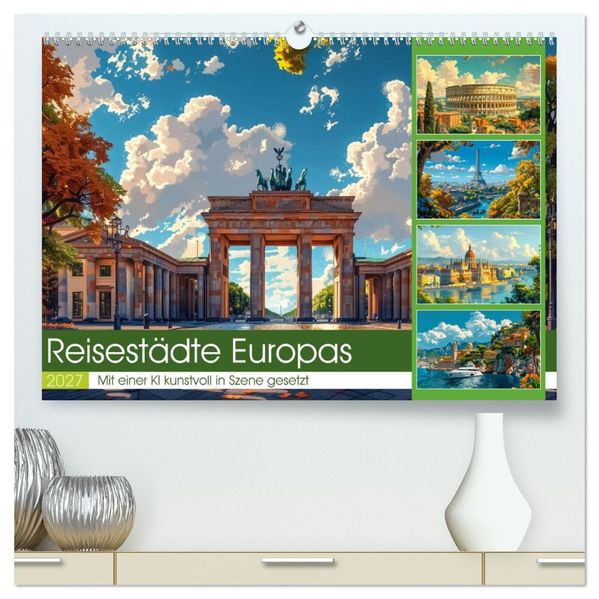 Reisestädte Europas (hochwertiger Premium Wandkalender 2027 DIN A2 quer) Kunstdruck in Hochglanz