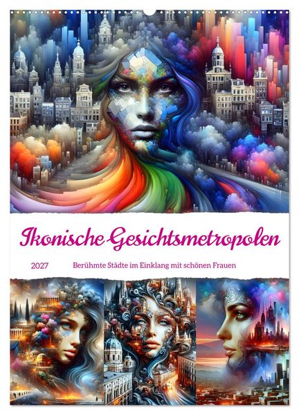 Ikonische Gesichtsmetropolen (Wandkalender 2027 DIN A2 hoch) CALVENDO Monatskalender