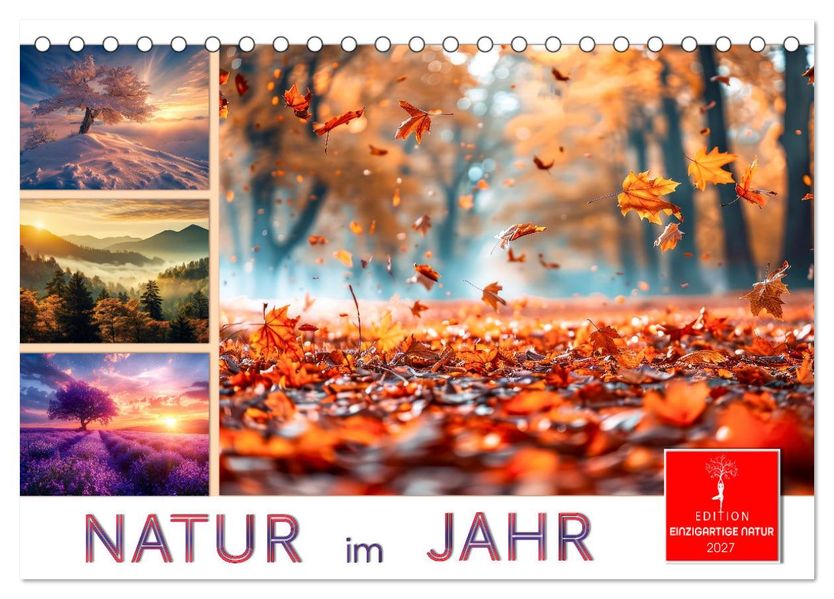 Natur im Jahr (Tischkalender 2027 DIN A5 quer) CALVENDO Monatskalender
