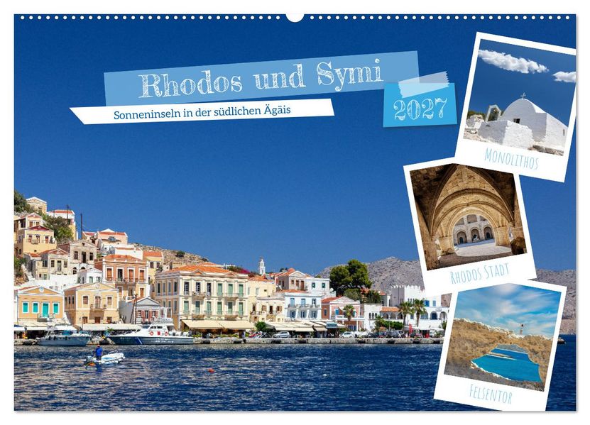Rhodos und Symi (Wandkalender 2027 DIN A2 quer) CALVENDO Monatskalender