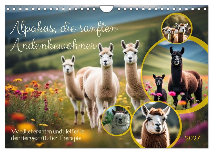 Alpakas die sanften Andenbewohner (Wandkalender 2027 DIN A4 quer) CALVENDO Monatskalender