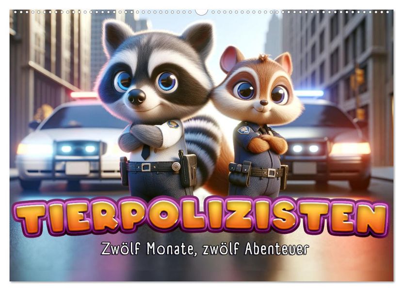 Tierpolizisten - Zwölf Monate zwölf Abenteuer (Wandkalender 2027 DIN A2 quer) CALVENDO Monatskalender