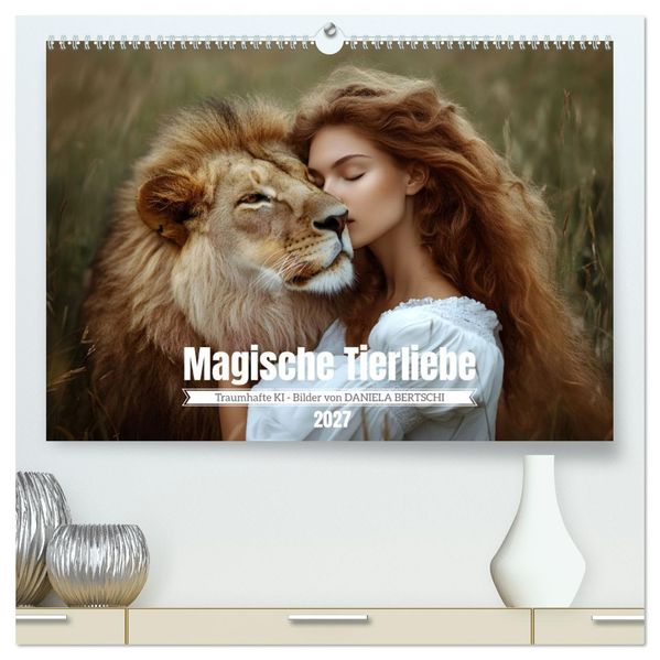 Magische Tierliebe (hochwertiger Premium Wandkalender 2027 DIN A2 quer) Kunstdruck in Hochglanz