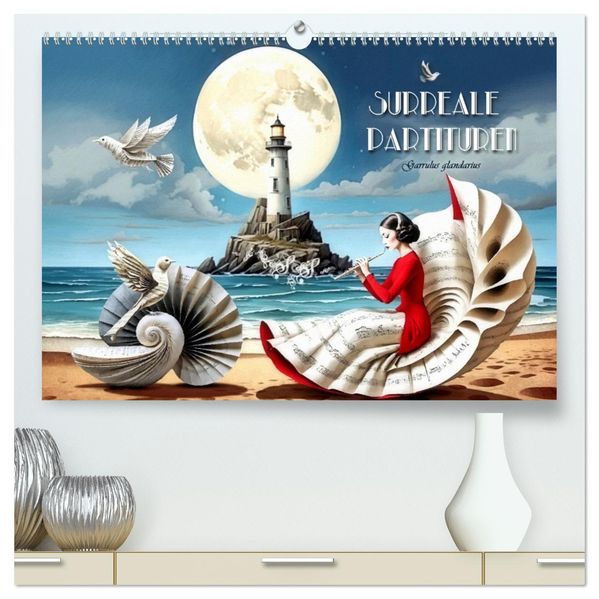 Surreale Partituren (hochwertiger Premium Wandkalender 2027 DIN A2 quer) Kunstdruck in Hochglanz