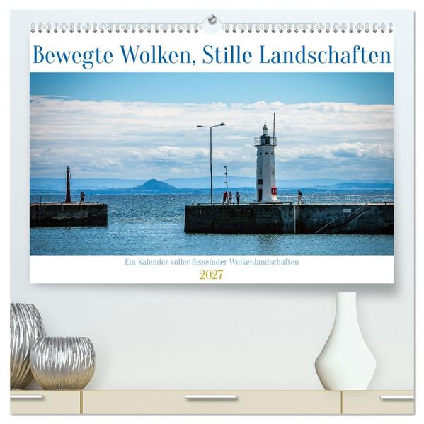 Bewegte Wolken Stille Landschaften (hochwertiger Premium Wandkalender 2027 DIN A2 quer) Kunstdruck in Hochglanz