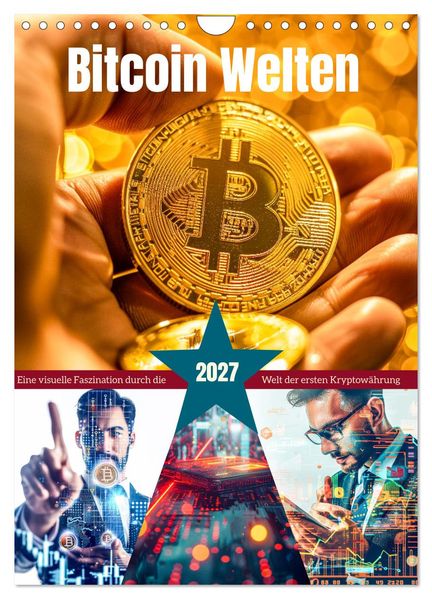 Bitcoin Welten (Wandkalender 2027 DIN A4 hoch) CALVENDO Monatskalender