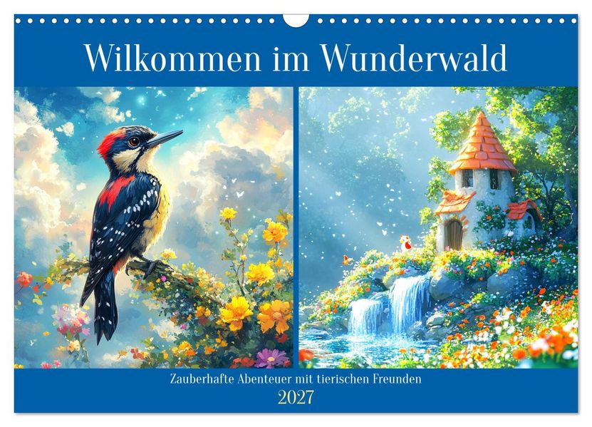 Willkommen im Wunderwald. Zauberhafte Abenteuer mit tierischen Freunden (Wandkalender 2027 DIN A3 quer) CALVENDO Monatskalender